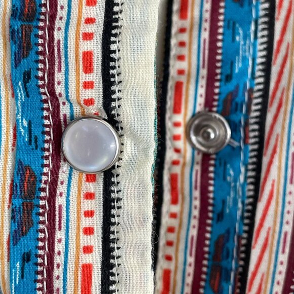 Back In The Saddle Womens Plus 3X Western Pearl Snap Shirt Aztec Cowgirl Rodeo - Picture 3 of 8